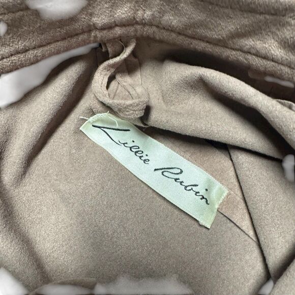 VTG Lillie Rubin Womens Samuel Robert Faux Suede Midi Skirt Beige XS S Mauve - Picture 6 of 6